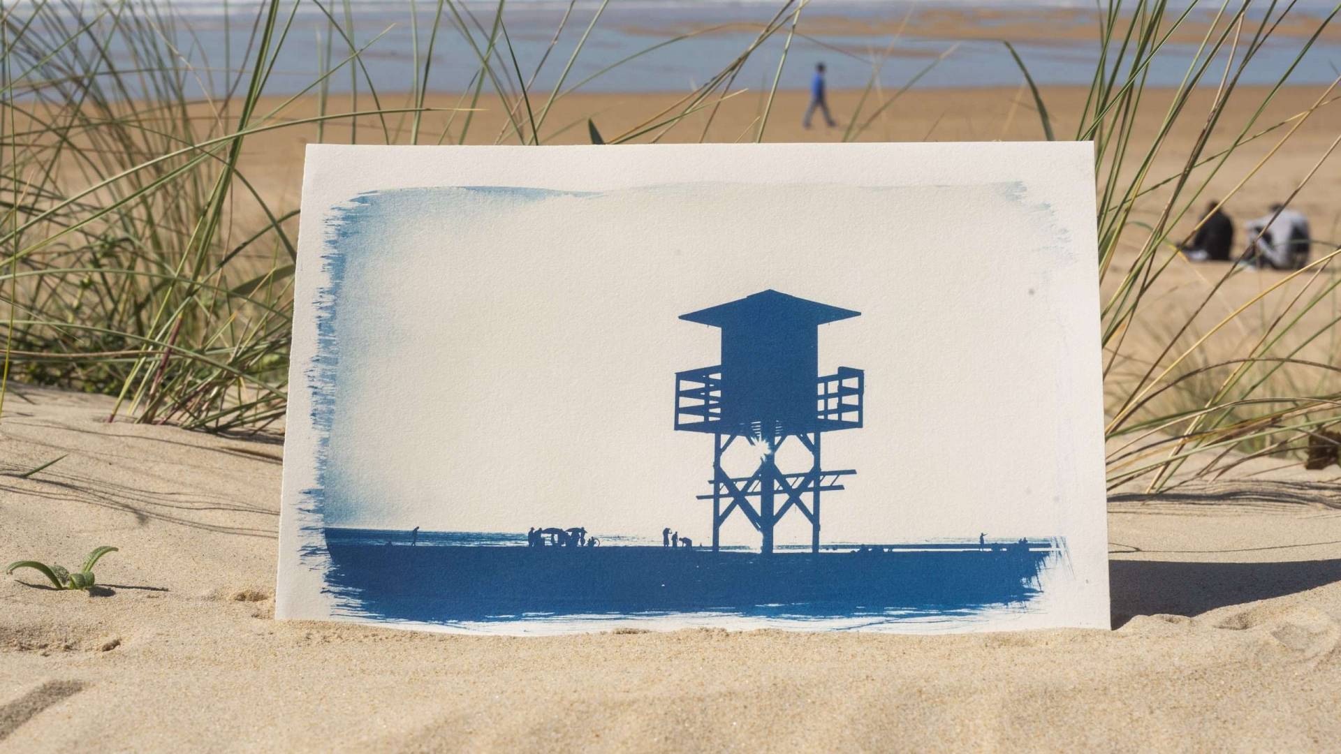 Torreta, obra de cianotipia Kaupu Estudio